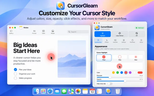 CursorGleam your mac, your setup feature illustration