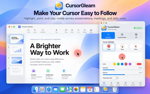 CursorGleam: macOS Menu Bar Companion — feature illustration