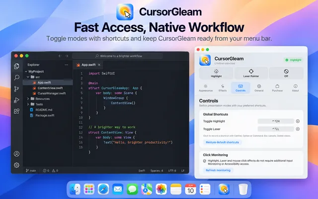 CursorGleam: Multi-Monitor Presentation — feature illustration